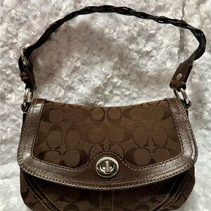 Vintage y2k Coach Braided strap shoulder bag  dark brown/ chocolate brown 11013